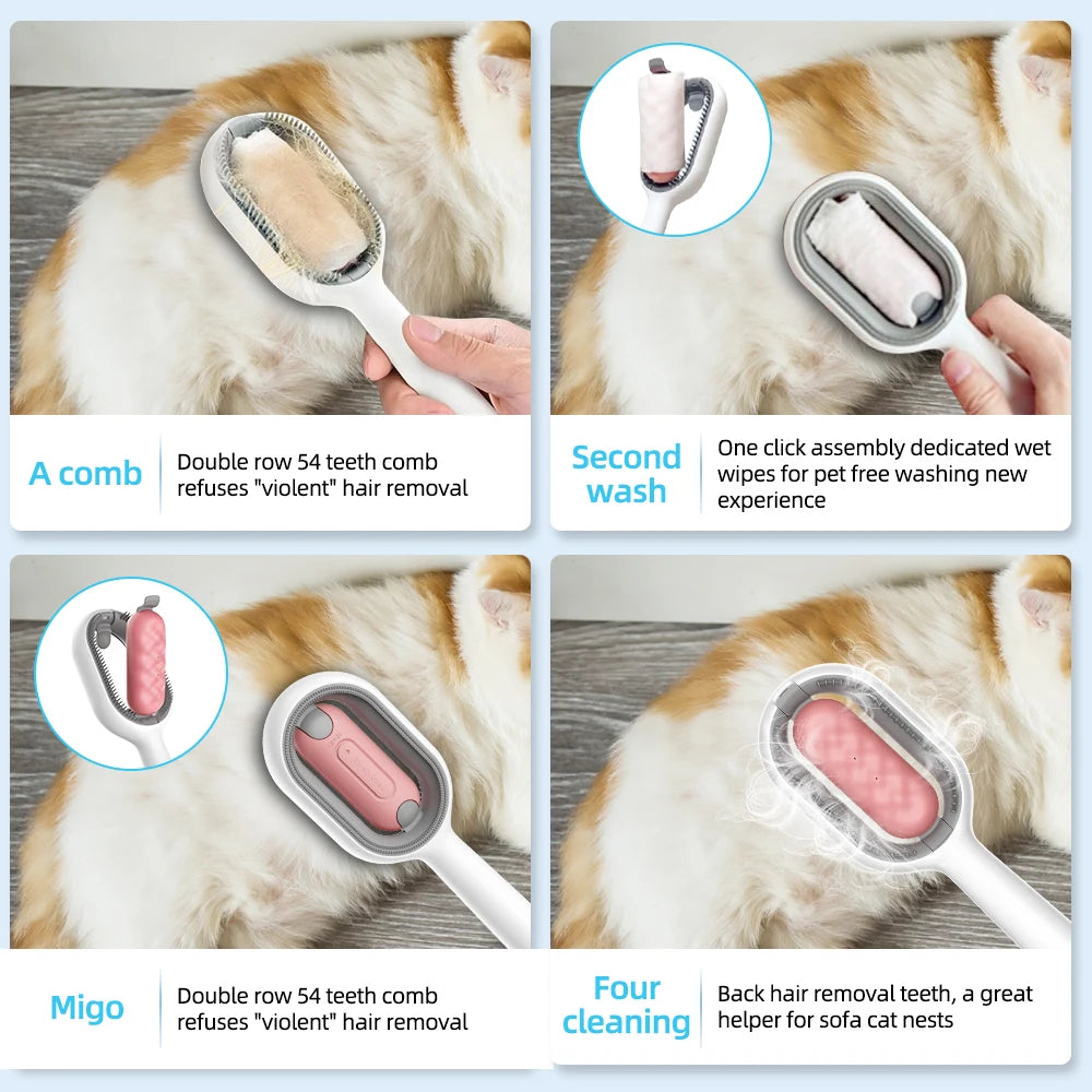 4-in-1 Pet Care Grooming Brush